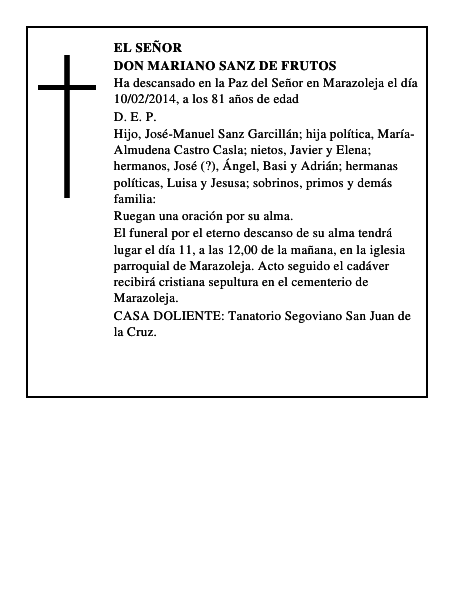 Don Mariano Sanz de Frutos
