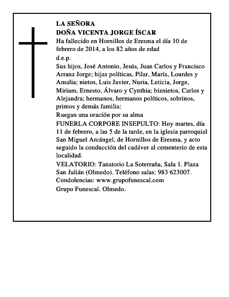 Doña Vicenta Jorge Íscar