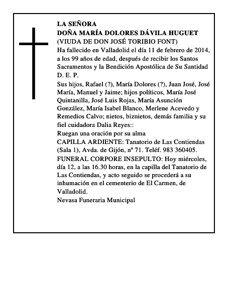 Doña María Dolores Dávila Huguet