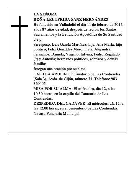Doña Leutfrida Sanz Hernández