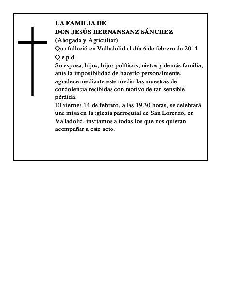 Don Jesús Hernansanz Sánchez