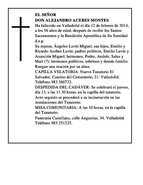 Don Alejandro Acebes Montes