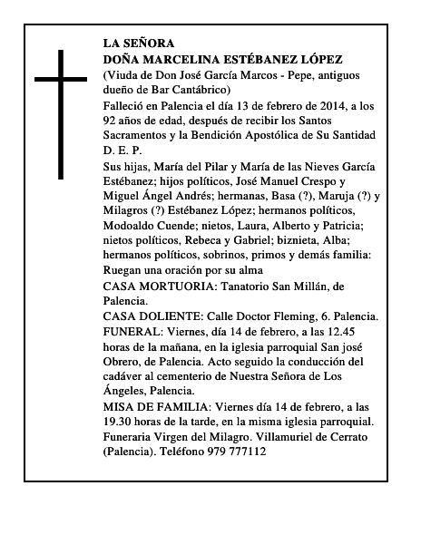 Doña Marcelina Estébanez López