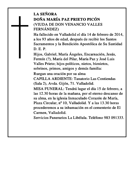 Doña María Paz Prieto Picón