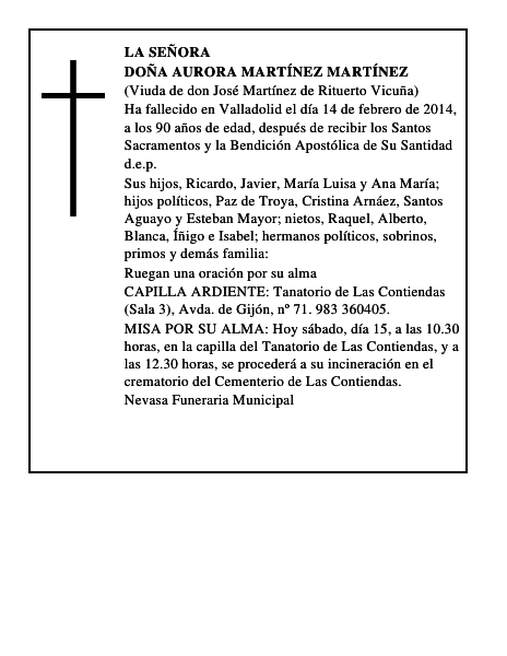 Doña Aurora Martínez Martínez