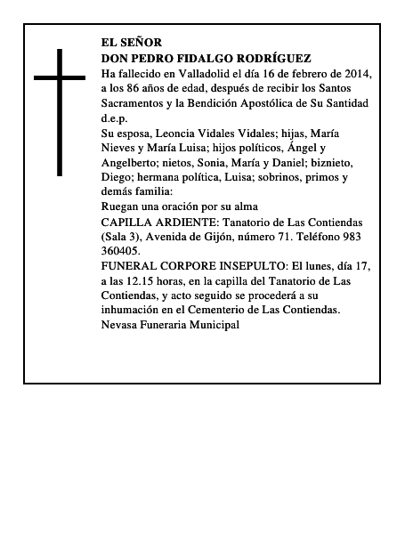 Don Pedro Fidalgo Rodríguez