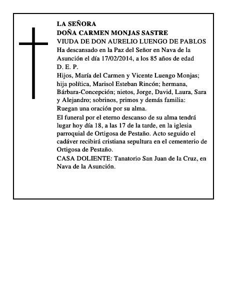 Doña Carmen Monjas Sastre