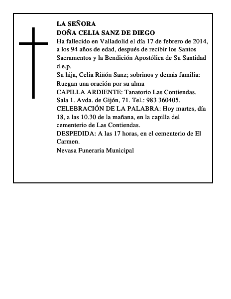 Doña Celia Sanz de Diego