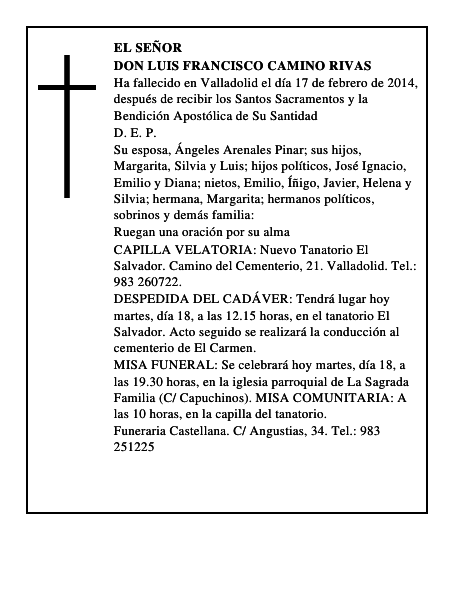 Don Luis Francisco Camino Rivas