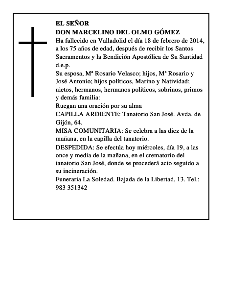 Don Marcelino del Olmo Gómez