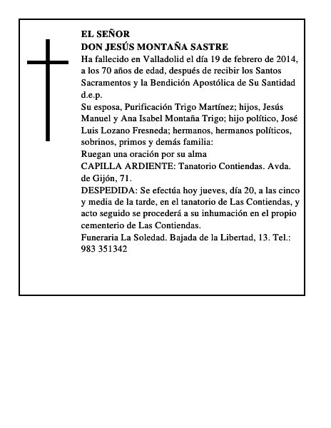 Don Jesús Montaña Sastre