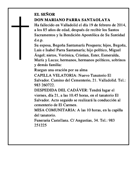 Don Mariano Parra Santaolaya