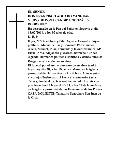 Don Francisco Aguado Yanguas