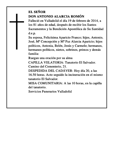 Don Antonio Alarcia Romón