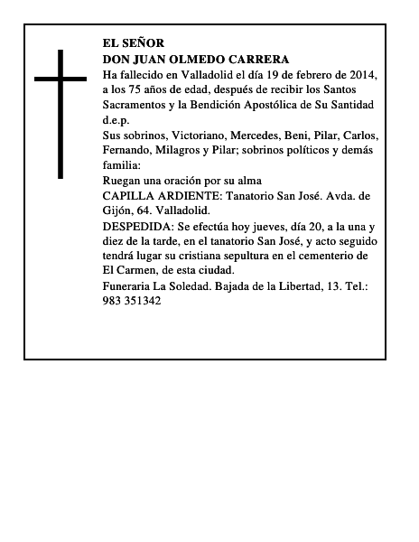 Don Juan Olmedo Carrera