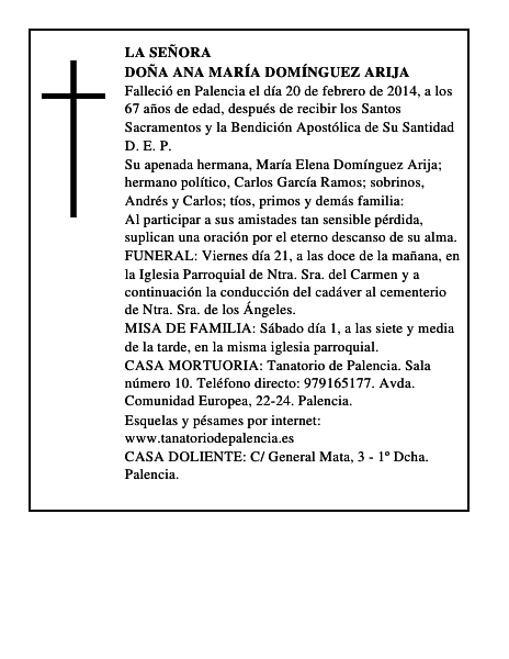 Doña Ana María Domínguez Arija