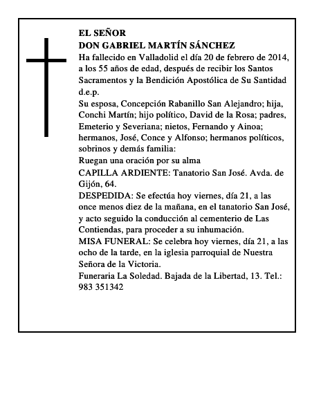Don Gabriel Martín Sánchez