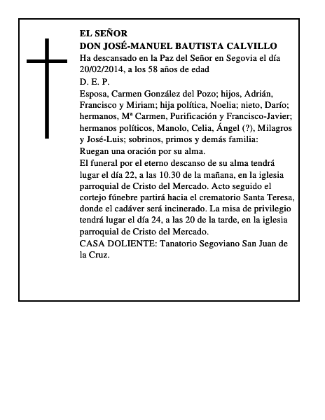 Don José-Manuel Bautista Calvillo