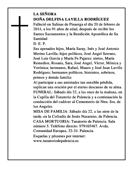 Doña Delfina Lavilla Rodríguez
