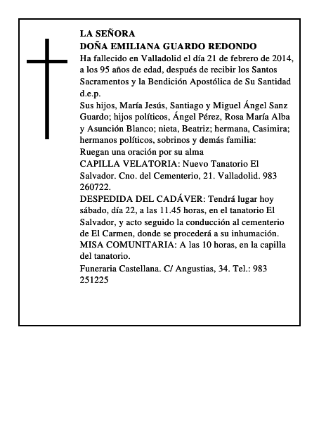 Doña Emiliana Guardo Redondo