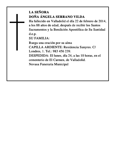 Doña Ángela Serrano Vilda