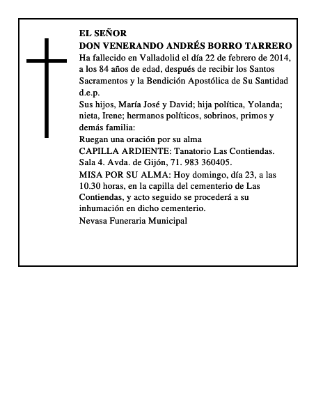 Don Venerando Andrés Borro Tarrero