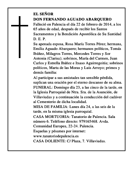 Don Fernando Aguado Abarquero