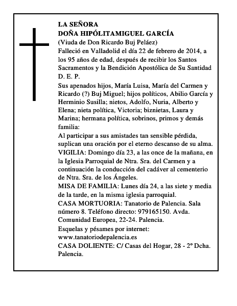 Doña HipólitaMiguel García