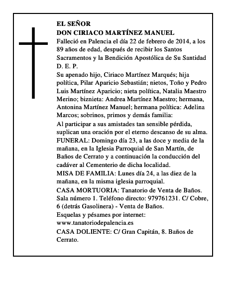 Don Ciriaco Martínez Manuel