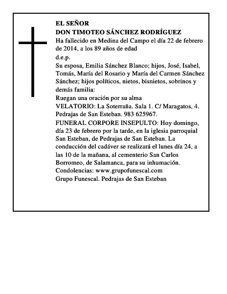 Don Timoteo Sánchez Rodríguez