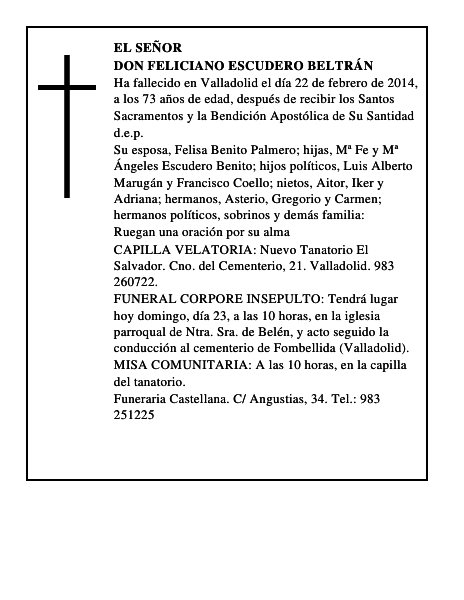 Don Feliciano Escudero Beltrán