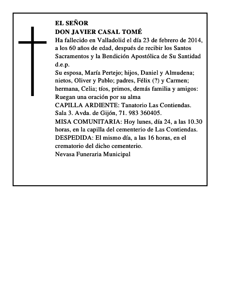 Don Javier Casal Tomé