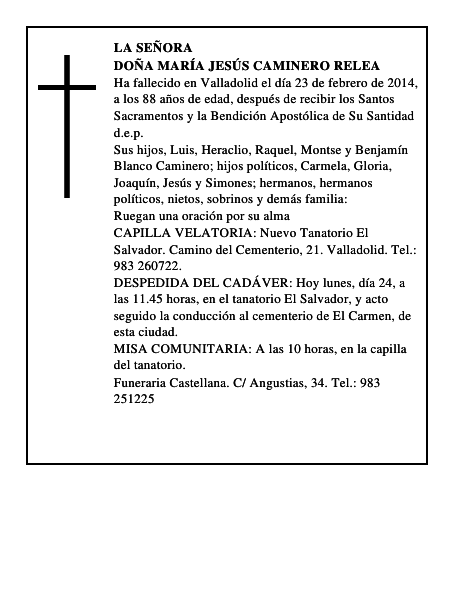 Doña María Jesús Caminero Relea