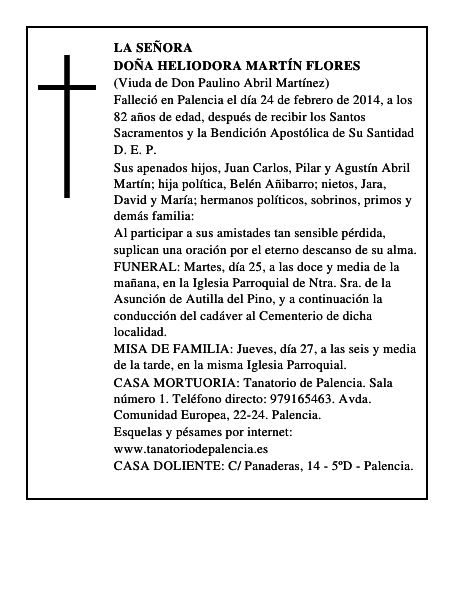Doña Heliodora Martín Flores