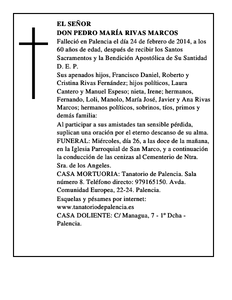 Don Pedro María Rivas Marcos