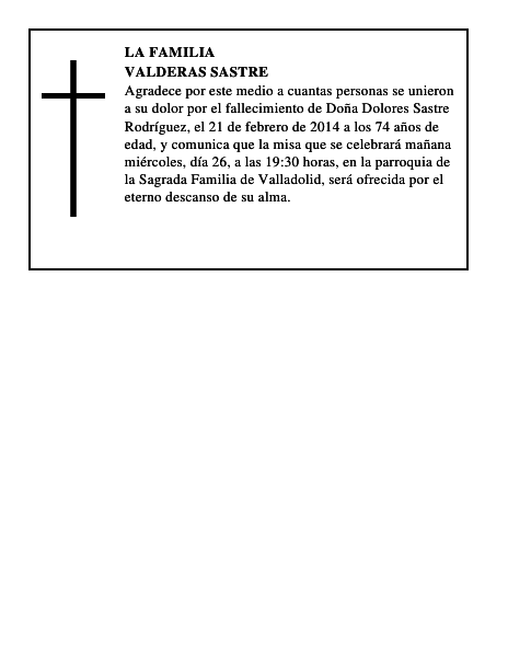 Valderas Sastre