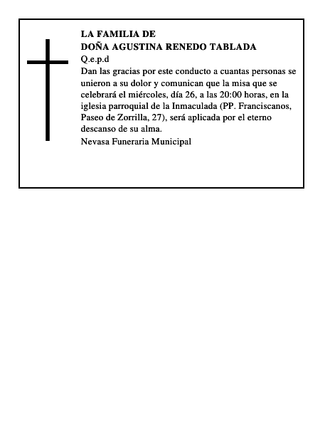 Doña Agustina Renedo Tablada