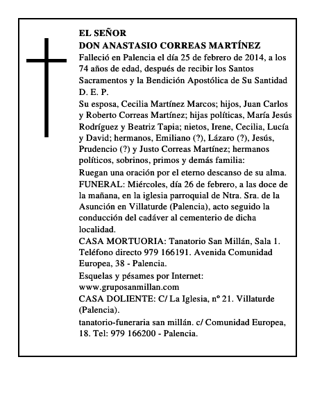 Don Anastasio Correas Martínez