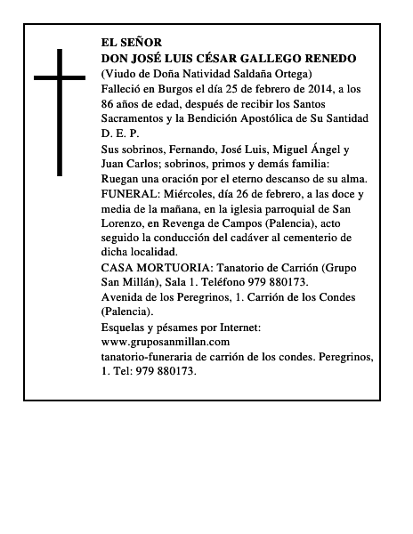 Don José Luis César Gallego Renedo