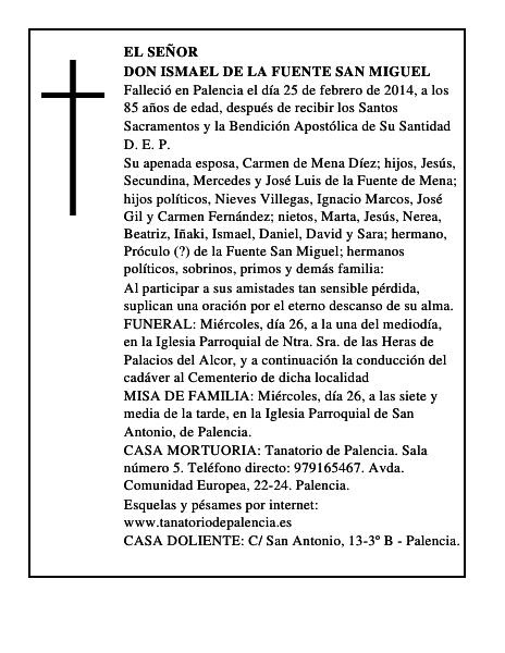 Don Ismael de la Fuente San Miguel
