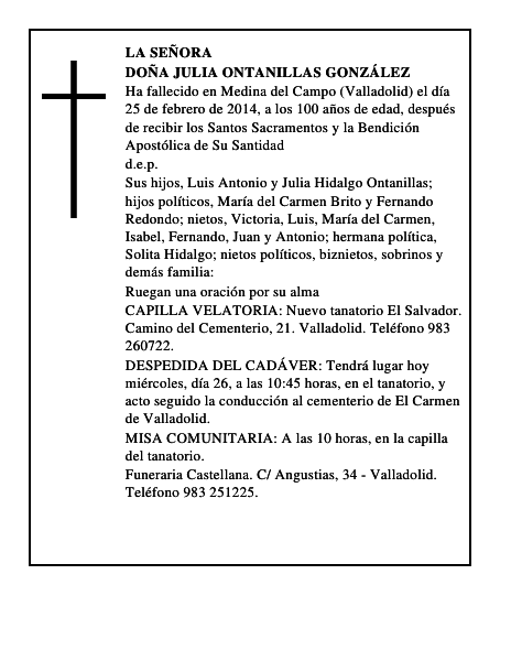 Doña Julia Ontanillas González