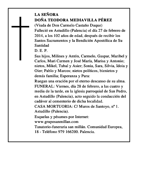 Doña Teodora Mediavilla Pérez