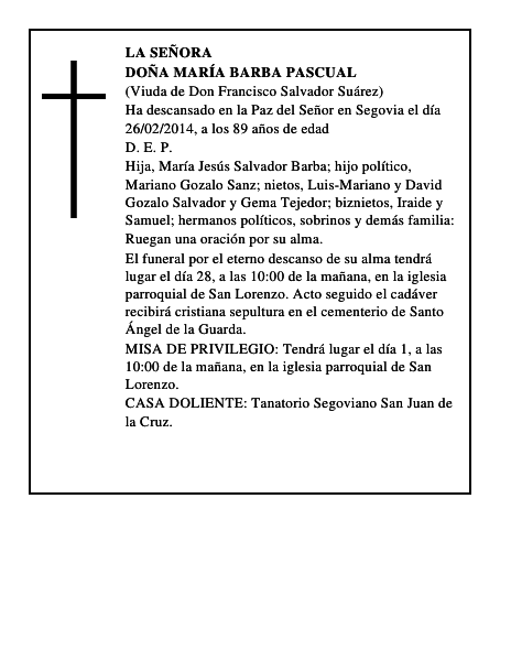 Doña María Barba Pascual