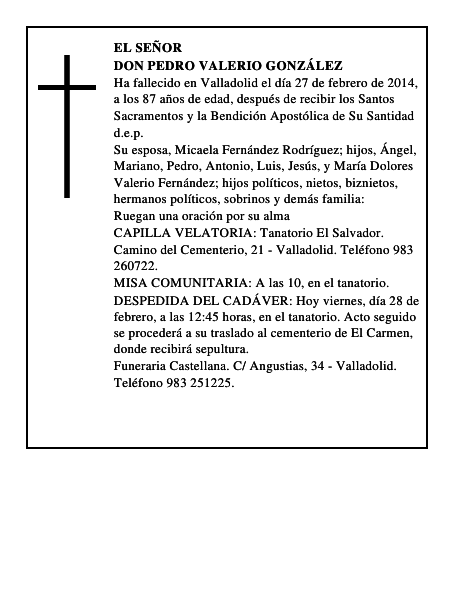 Don Pedro Valerio González