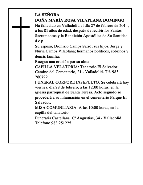 Doña María Rosa Vilaplana Domingo
