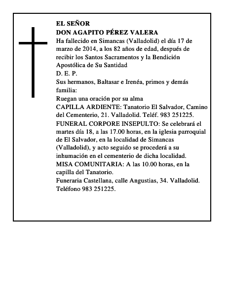 Don Agapito Pérez Valera