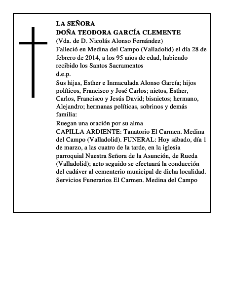 Doña Teodora García Clemente
