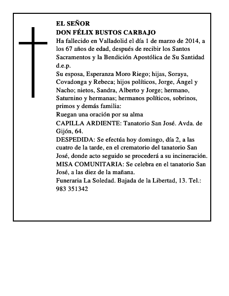 Don Félix Bustos Carbajo