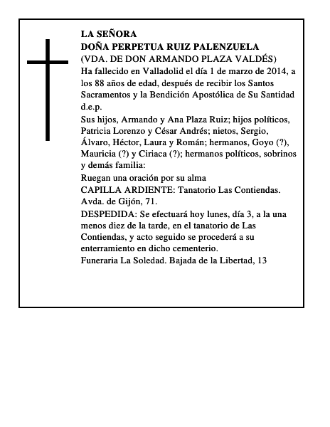 Doña Perpetua Ruiz Palenzuela