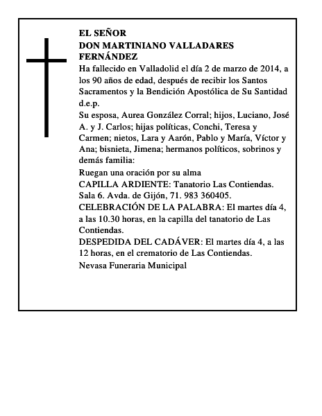 Don Martiniano Valladares Fernández